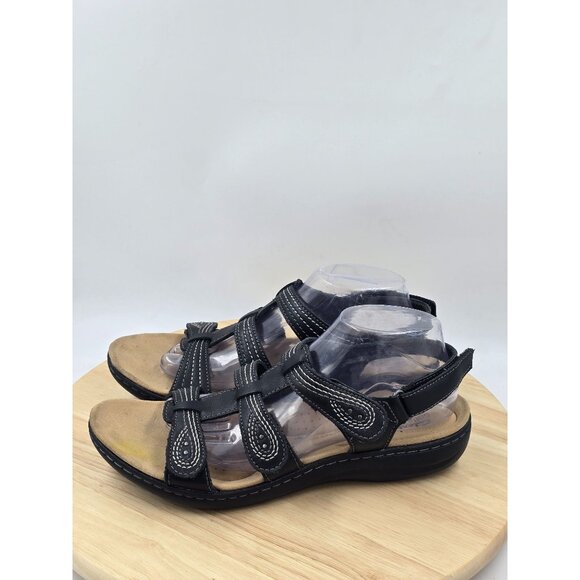 Clarks Womens Laurieann Vine Sandal Black Sz 11M - Picture 2 of 8